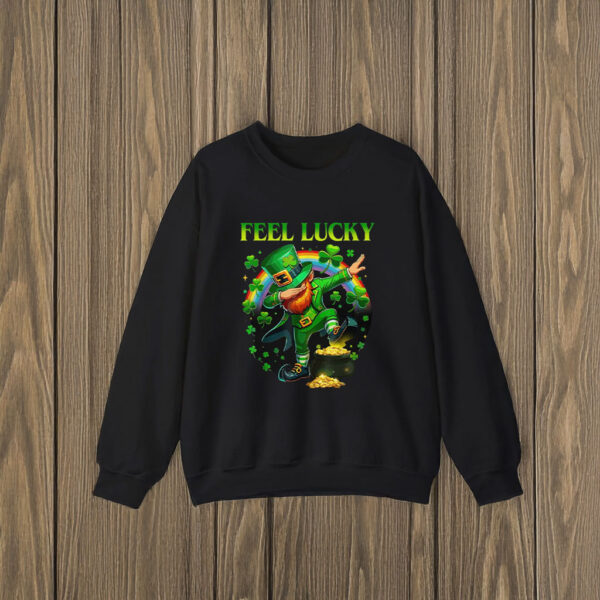 Cheerful Leprechaun Dabbing and Adults Feel Lucky Charm T-Shirts