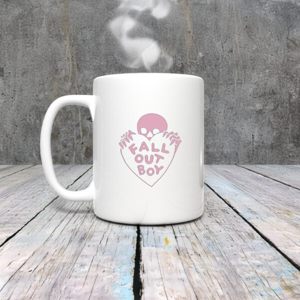 Fall Out Boy Skeleton Heart Mug Coffee