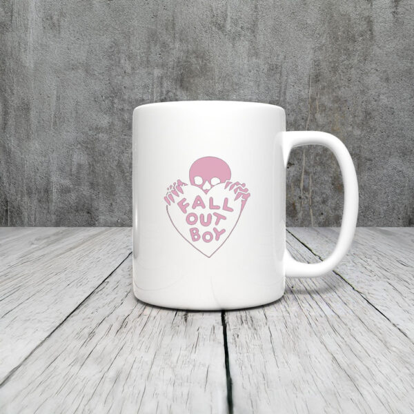 Fall Out Boy Skeleton Heart Mug Coffee