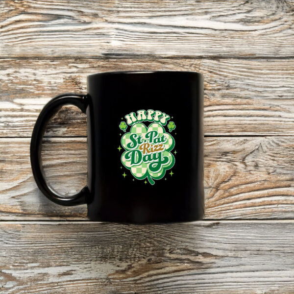 Happy St Pat Rizz Day Groovy St Patrick's Day Shamrock Mug Coffee