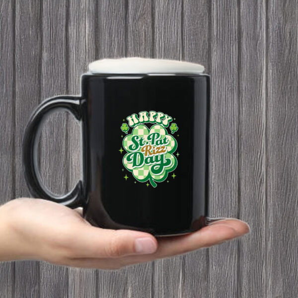 Happy St Pat Rizz Day Groovy St Patrick's Day Shamrock Mug Coffee