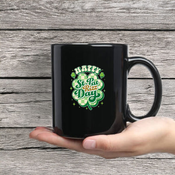 Happy St Pat Rizz Day Groovy St Patrick's Day Shamrock Mug Coffee