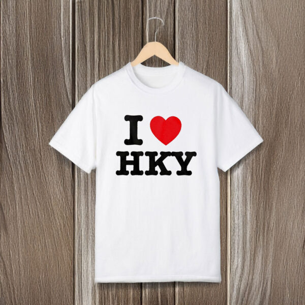 I love hky hockey lovers red heart T-shirts