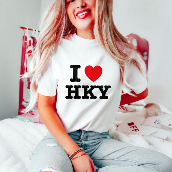 I love hky hockey lovers red heart T-shirts